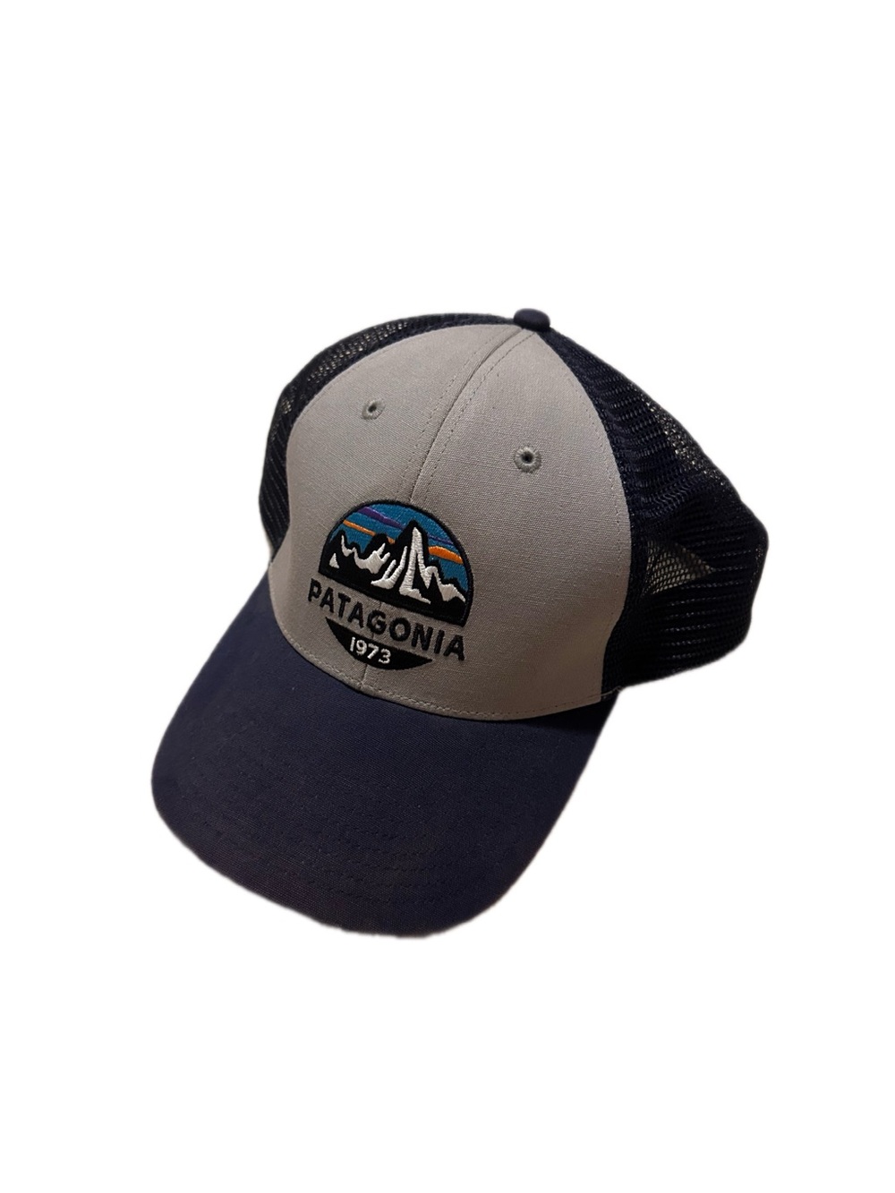 Patagonia Two-Tone Mountain Patch Trucker Hat - Navy & Gray